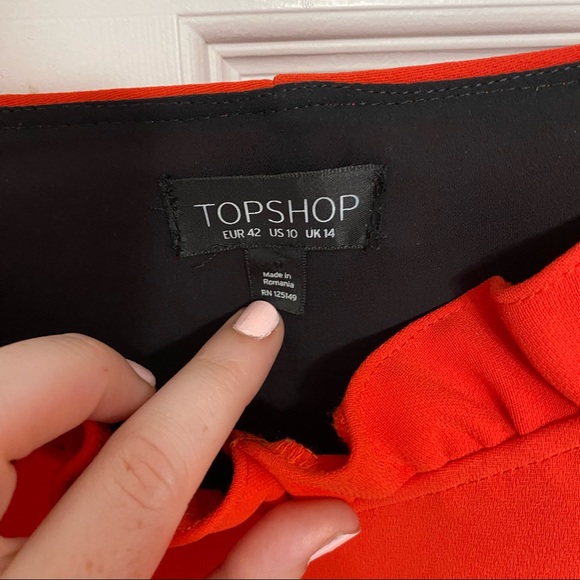 Topshop Ruffle Trim Shift Minidress Scarlett - Picture 6 of 6